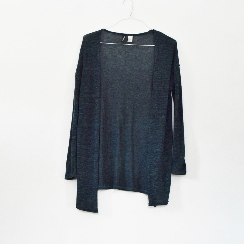 DIVIDED Fine Knit Malachite Green Turquoise Long Flowy Open Cardigan | Size XS